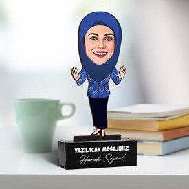 Başörtülü Anneye Hediye Karikatürlü Biblo - Thumbnail