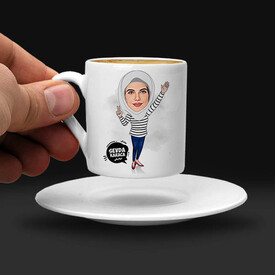 Başörtülü Kadına Hediye Esprili Kahve Fincanı - Thumbnail