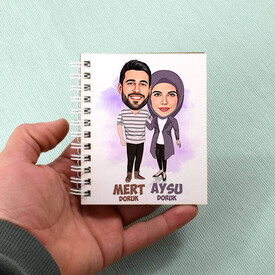  - Başörtülü Sevgilim Karikatürlü Defter