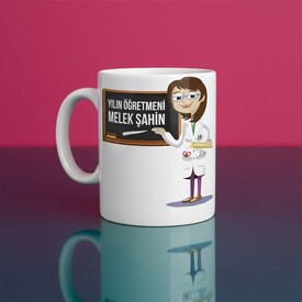  - Bayan Öğretmene Özel Mesajlı Kupa Bardak