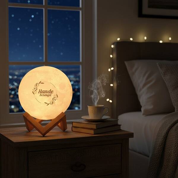 Bayana Hediye İsme Özel Dekoratif Ay Lamba