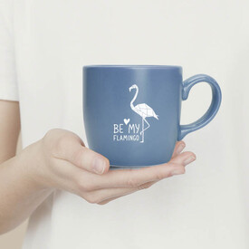 Be My Flamingo Mavi Kupa Bardak - Thumbnail