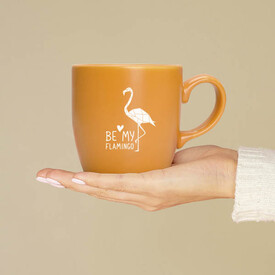 Be My Flamingo Turuncu Kupa Bardak - Thumbnail