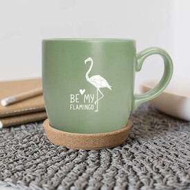 Be My Flamingo Yeşil Kupa Bardak - Thumbnail