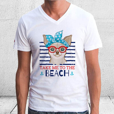 Beach Dog Tasarım Tişört - Thumbnail