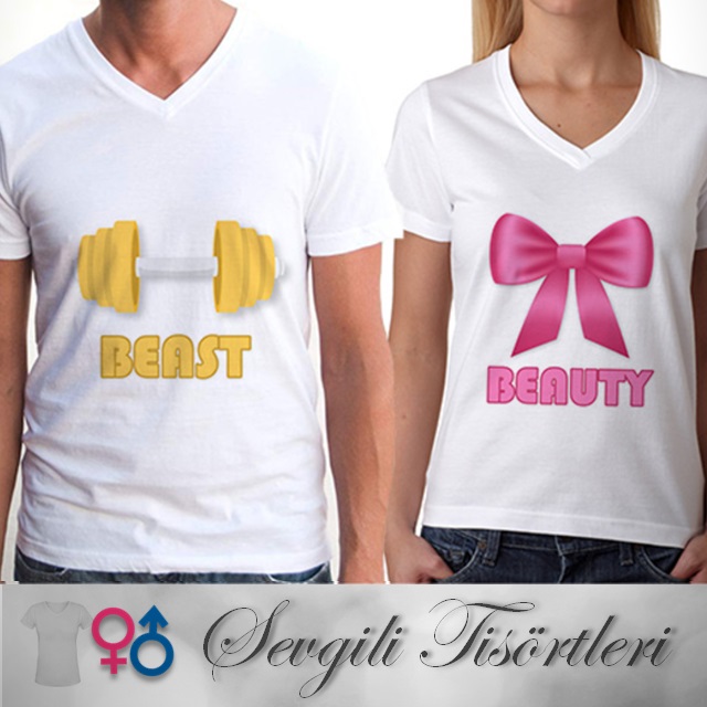 Beast And Beauty Sevgili Tişörtleri