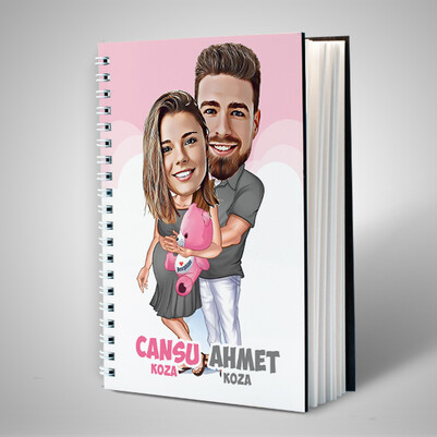 Bebeğimizi Beklerken Karikatürlü Defter - Thumbnail