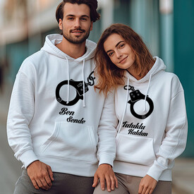 Ben Sana Mahkum Kapşonlu Sevgili Sweatshirt - Thumbnail