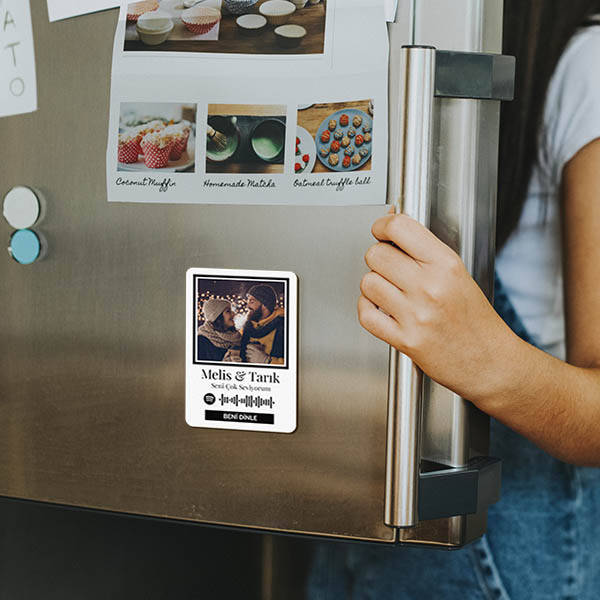 Beni Dinle Spotify Kişiye Özel Buzdolabı Magneti