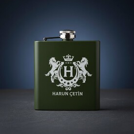  - Beylere Hediye Kanyak Matarası 6 Oz Yeşil