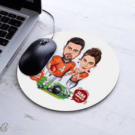 Beyzbol Çiftleri Karikatürlü Mousepad - Thumbnail