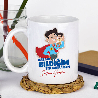 Bildiğim Tek Kahraman Babam Kupa Bardak - Thumbnail