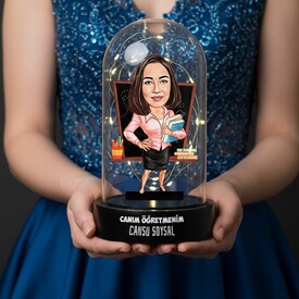  - Bilgili Hocam Karikatürlü Esprili Fanus Biblo