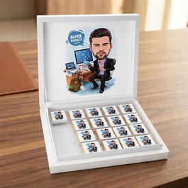  - Bilgisayar Kuşu Erkek Karikatürlü Çikolata Kutusu