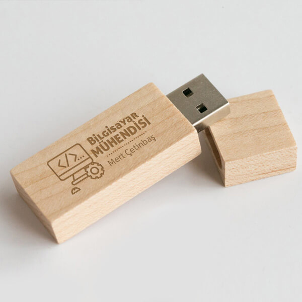 Bilgisayar Mühendisine Hediye Ahşap USB Bellek