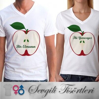 Bir Elmanın İki Yarısı Sevgili Tişörtü - Thumbnail