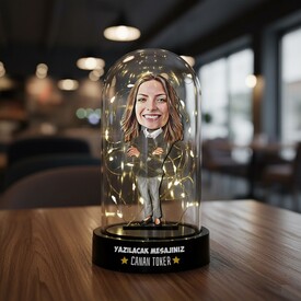  - Bir Güzel Kolay Yetişmiyor Karikatürlü Işıklı Fanus Biblo