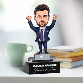 Bir Numaralı Erkek Karikatürlü Biblo - Thumbnail