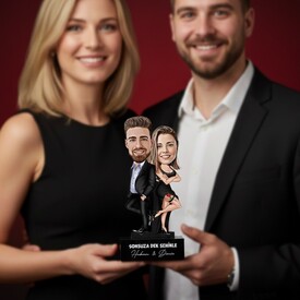  - Birbirlerine Yakışan Çiftler Karikatürlü Biblo