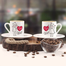 Biricik Aşkım İkili Kahve Fincanı - Thumbnail