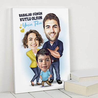  - Biricik Babamız Karikatürlü Kanvas Tablo