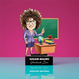  - Biricik Öğretmenim Karikatürlü Biblo