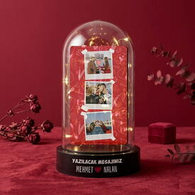  - Biricik Sevgilim Kişiye Özel Işıklı Fanus