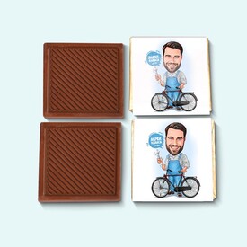 Bisiklet Tamircisi Karikatürlü Çikolata Kutusu - Thumbnail