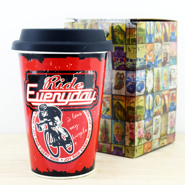 Bisikletçi Temalı Kahve Kupası