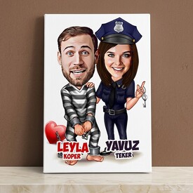  - Biz Bize Mahkumuz Karikatürlü Kanvas Tablo