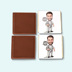 Boyacı Erkek Karikatürlü Çikolata Kutusu - Thumbnail