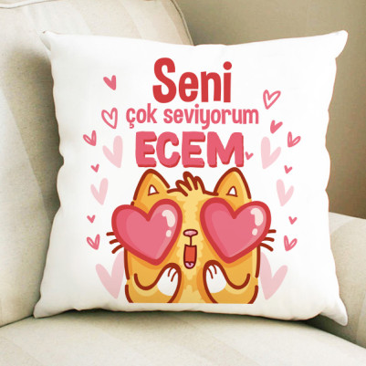  - Bu Kedicik Seni Seviyoo Yastık