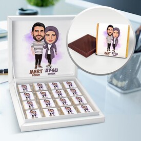 Büyük Aşkım Karikatürlü Çikolata Kutusu - Thumbnail