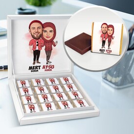 Büyük Sevdamız Karikatürlü Çikolata Kutusu - Thumbnail