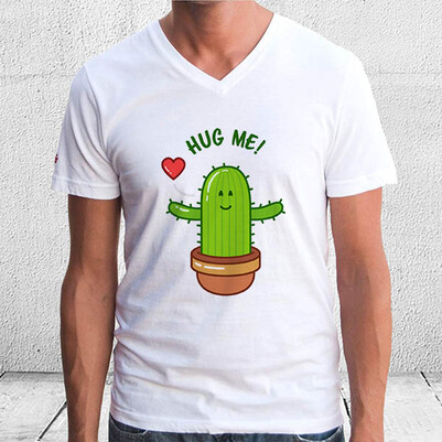 Cactus In Love Tasarım Tişört - Thumbnail
