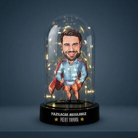  - Çakma Süper Kahraman Karikatürlü Işıklı Fanus Biblo