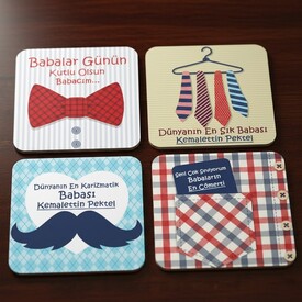  - Canım Babacığım 4'lü Bardak Altlığı Seti