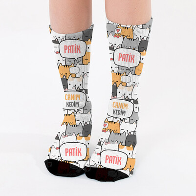 Canım Kedim İsimli Kadın Çorabı - Thumbnail