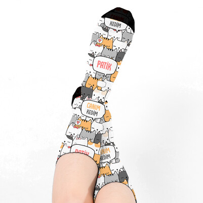 Canım Kedim İsimli Kadın Çorabı - Thumbnail