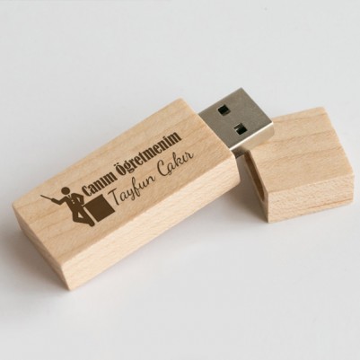 Canım Öğretmenim Ahşap USB Bellek - Thumbnail