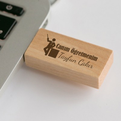 Canım Öğretmenim Ahşap USB Bellek - Thumbnail
