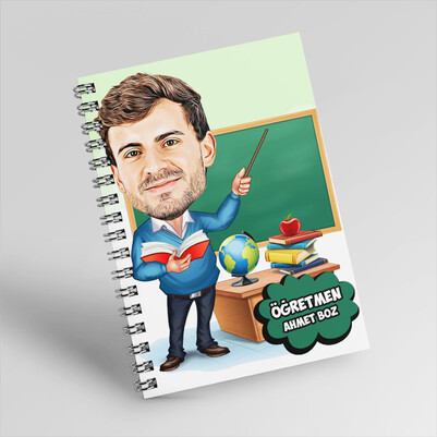 Canım Öğretmenim Karikatürlü Defter - Thumbnail