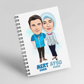 Canım Sevgilime Hediyem Karikatürlü Defter - Thumbnail