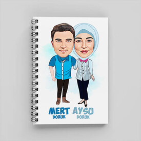 Canım Sevgilime Hediyem Karikatürlü Defter - Thumbnail