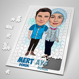  - Canım Sevgilime Hediyem Karikatürlü Puzzle