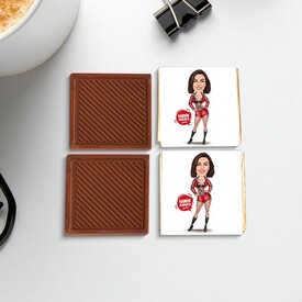 Çekici Kadın Karikatürlü Çikolata Kutusu - Thumbnail