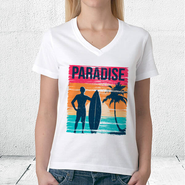Cennet Tatil Baskılı Tişört