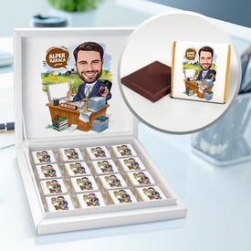 CEO Erkek Karikatürlü Çikolata Kutusu - Thumbnail