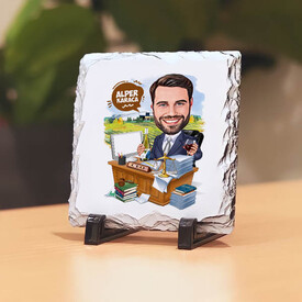 Ceo Erkek Karikatürlü Taş Baskı - Thumbnail