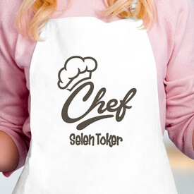 Chef Tasarım Şapkalı Mutfak Önlüğü - Thumbnail